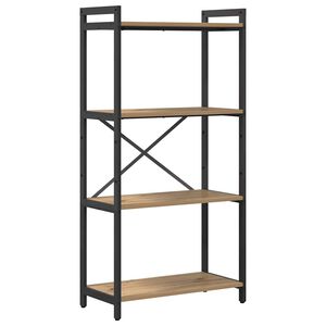 vidaXL Рафт за книги 60 x 30 x 120 см Инженерна дървесина Дъб
