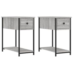 vidaXL Нощни шкафчета 2 бр сив сонома 30x60x60 см инженерно дърво