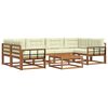 vidaXL Комплект дивани за открито 7 pcs Натурален и Крема