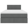 vidaXL Легло с място за съхранение и матрак Тъмен сив 120 x 200 cm