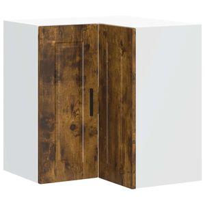 vidaXL Кухненски стенен ъглов шкаф Porto, опушен дъб, инженерно дърво