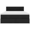vidaXL Легло с място за съхранение и матрак Черно 140 x 190 cm