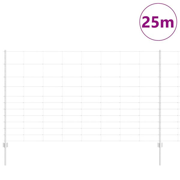 vidaXL Ограда с пост Сребрист 1,4 x 25 m Стомана