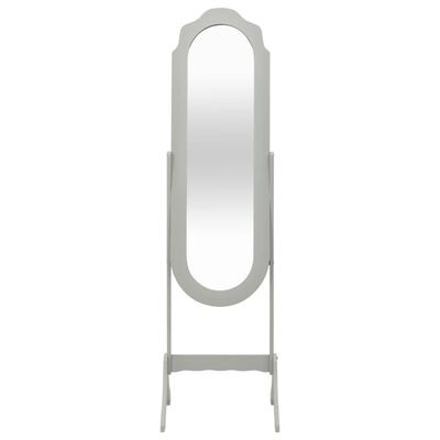 vidaXL Свободностоящо огледало, сиво, 46x48x164 см