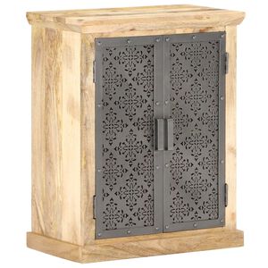 vidaXL Бюфет със стоманени врати, 60x35x75 см, мангово дърво масив
