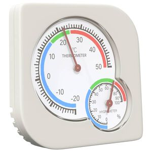 vidaXL Термохигрометър Бяло 7,5 x 7,5 x 1,2 см ABS