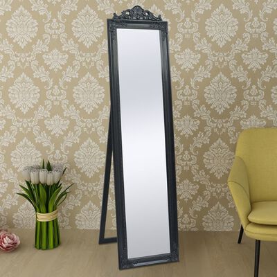 vidaXL Стенно огледало, бароков стил, 160x40 см, черно