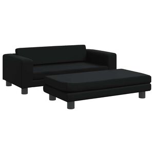 vidaXL Кучешко легло с разширение черно 100x50x30 см изкуствена кожа