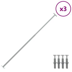 vidaXL Регулируеми защитни пръти за прозорец, 3 бр, 710-1200 мм