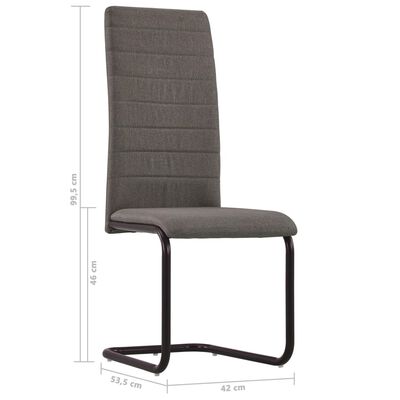 vidaXL Конзолни трапезни столове, 2 бр, таупе, текстил