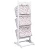 vidaXL Етажерка с 3 кошници, на цветя, 35x35x102 см, дърво
