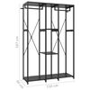 vidaXL Гардероб, черен, 110x40x167 см, метал и ПДЧ