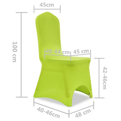vidaXL Покривни калъфи за столове, еластични, 6 бр, зелени