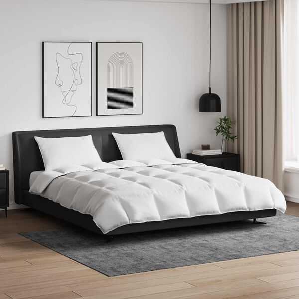 vidaXL Комплект завивки с възглавница 3 pcs Бяло Пухени пера