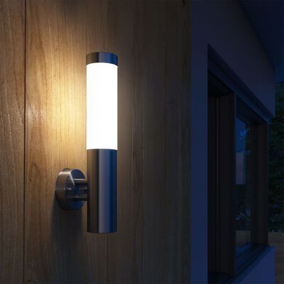 Стенни лампи от неръждаема стомана, водоустойчиви – 2 броя