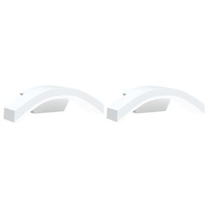 vidaXL Външни LED стенни лампи, 2 бр, бял, лят алуминий