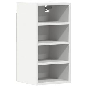 vidaXL Висящ шкаф "Рига" бял 30x29,5x60 см, инженерно дърво