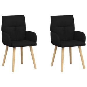 vidaXL Обедени столове 2 pcs Текстил Черно 60 x 56 x 96 см