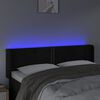 vidaXL LED горна табла за легло, черна, 147x16x78/88 см, кадифе