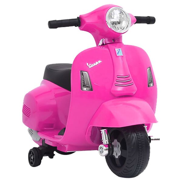 vidaXL Електрическа играчка мотоциклет Vespa GTS300, розов