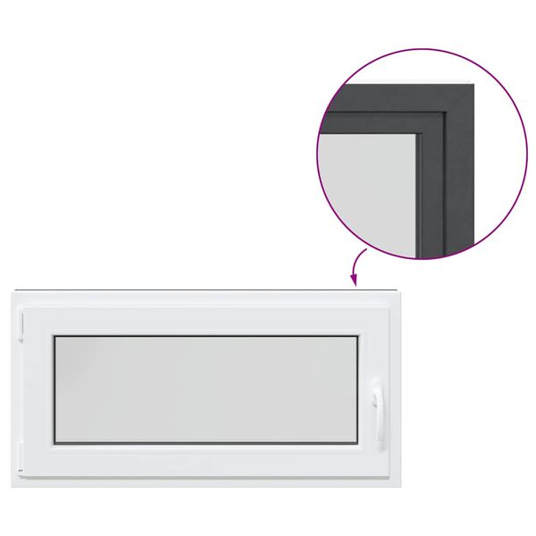 vidaXL Прозорец за мазе "RISOR" 100x50 см Отварящо-отваряем DIN ляв антрацит