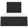 vidaXL Османска легло с матраци, черно, 120x190 см, кадифе