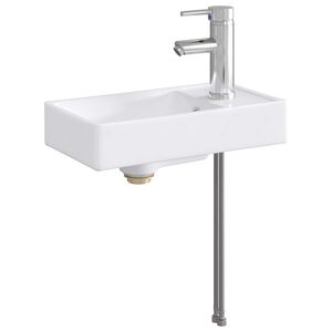 vidaXL Мивка за баня с кран и отвод Хром 40,5 x 22,5 x 11,5 см