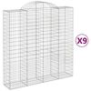 vidaXL Габионни кошници арка 9 бр 200x50x200/220 см поцинковано желязо