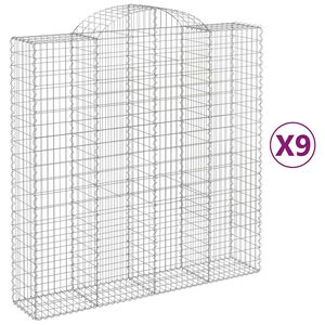 vidaXL Габионни кошници арка 9 бр 200x50x200/220 см поцинковано желязо