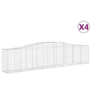 vidaXL Габионни кошници арка 4 бр 400x50x80/100 см поцинковано желязо