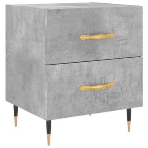 vidaXL Нощно шкафче, бетонно сиво, 40x35x47,5 см, инженерно дърво