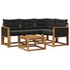 vidaXL Комплект дивани за открито 5 pcs Естествено и черно
