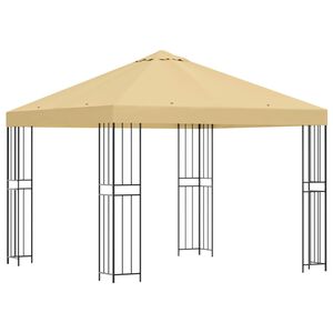 vidaXL Шатра 3 x 3 m Кремаво Полиестер и стомана 190 gsm