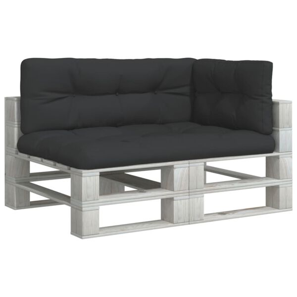 vidaXL Палетни възглавници, 3 бр, черни, текстил