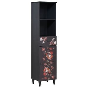 vidaXL Шкаф за баня с чекмедже с врата Многоцветен 38 x 33,5 x 160 см