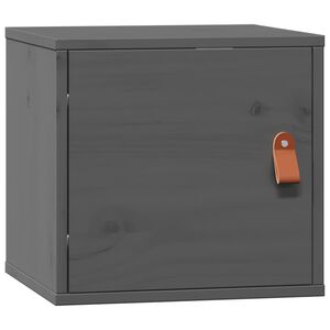 vidaXL Стенен шкаф, сив, 31,5x30x30 см, борово дърво масив
