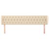 vidaXL Горна табла за легло с уши, кремава, 203x23x78/88 см, плат