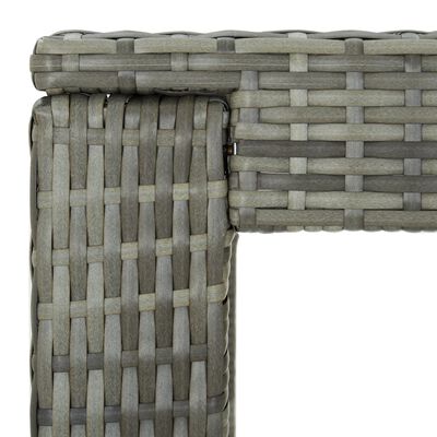 vidaXL Бар комплект с възглавници за открито, 5 части, полиратан, сив