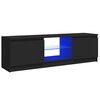 vidaXL ТВ шкаф с LED осветление, черен, 120x30х36 см