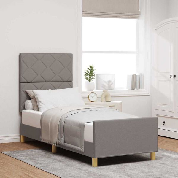 vidaXL Рамка за легло с таблото Таупе 80 x 200 cm текстил