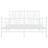 vidaXL Метална рамка за легло с горна и долна табла, бяла, 120x190 см