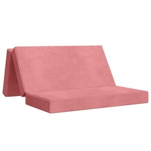 vidaXL Сгъваем диван легло 120 x 67 x 45 см Розово