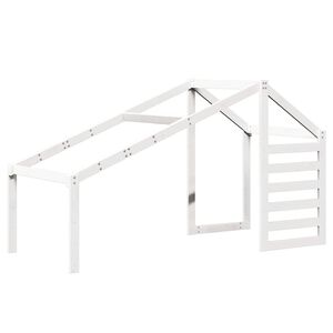 vidaXL Покрив за детско легло, бял, 198x87x113 см, бор масив