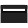 vidaXL Нощно шкафче с LED осветление черно 60x35x40 см инженерно дърво