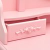 vidaXL Комплект тоалетка с табуретка, розов, 75x69x140 см, пауловния