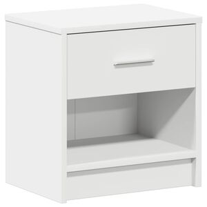 vidaXL Нощно шкафче с чекмедже, бяло, 39x28x41 см
