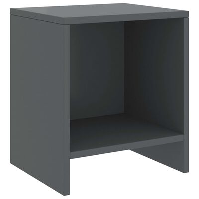 vidaXL Нощни шкафчета, 2 бр, тъмносиви, 35x30x40 см, бор масив