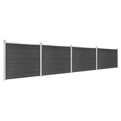 vidaXL Комплект оградни панели, WPC, 699x146 см, сив