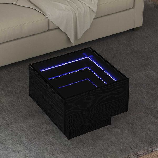 vidaXL Масичка за кафе Черен дъб 40 x 40 x 30 cm Инженерно дърво