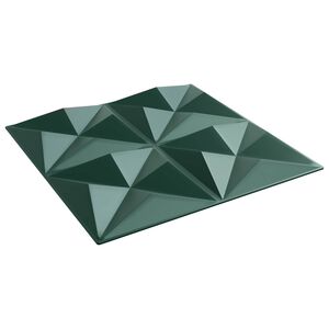 vidaXL Стенни панели 24 pcs Оригами Зелен 50 x 50 cm XPS Пяна